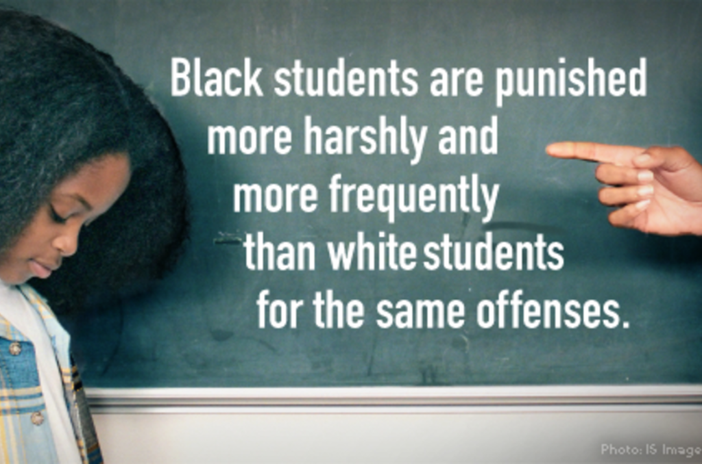 black students are punished more harshly and more frequently than white students for the same offenses